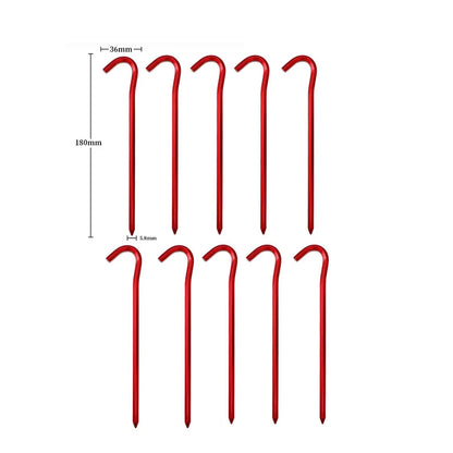 Lightweight Tent Pegs Campsite Ground Nails, 5pc/10pc 18cm Aluminum Alloy Shelter Tent Stakes, Camping Tent Accessories