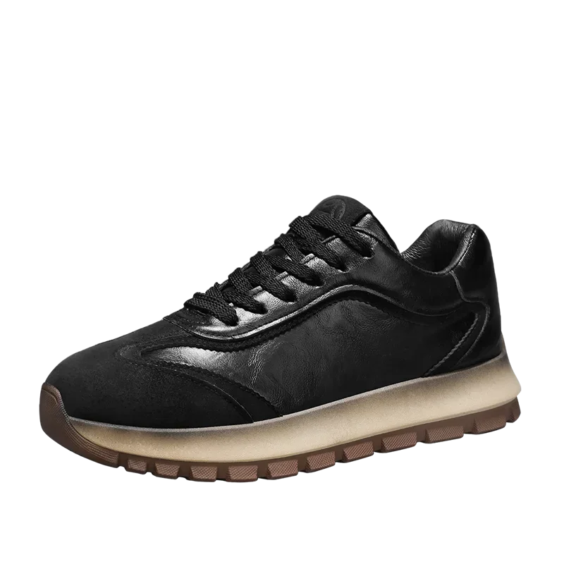 Men’s Leather Casual Sneakers – All-Season Non-Slip Running & Fashion Sports Shoes