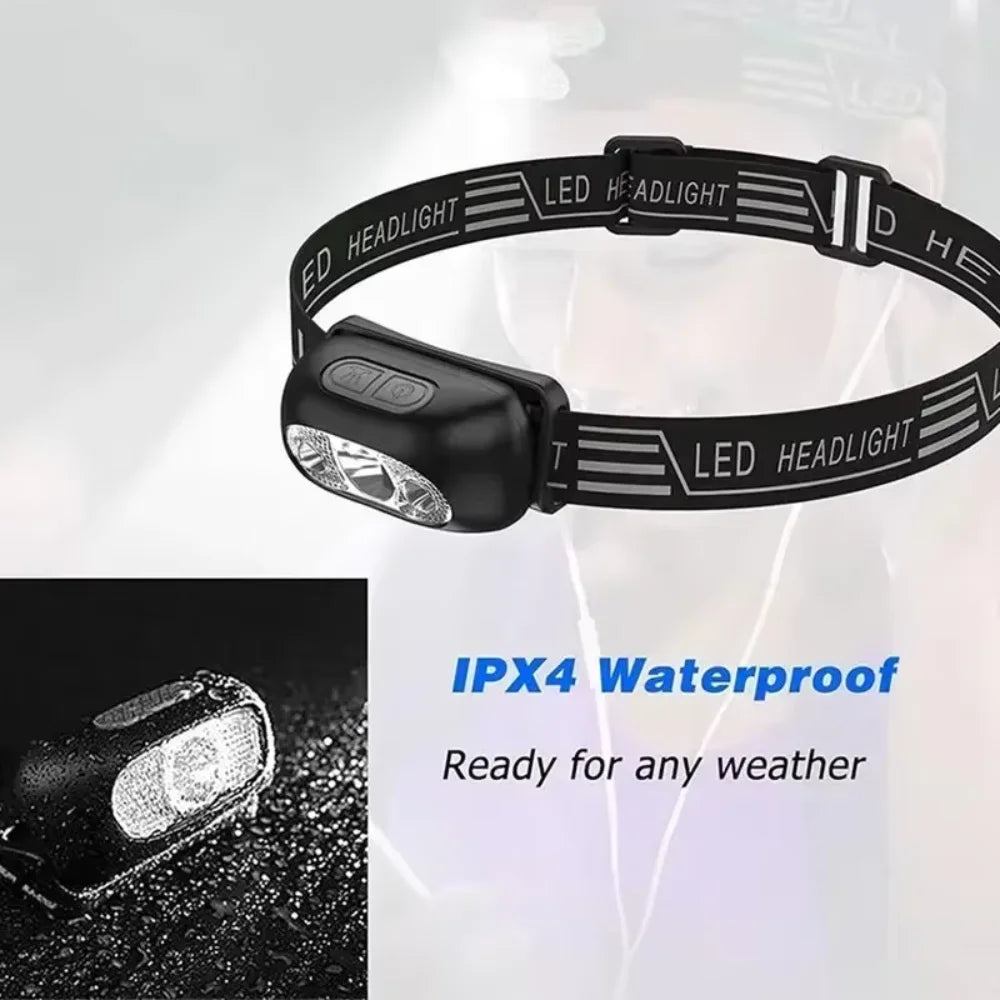 HOMEFISH Super Bright LED Headlamp  Rechargeable Sensor Headlight Waterproof Flashlight for Camping Hiking Fishing Emergenc