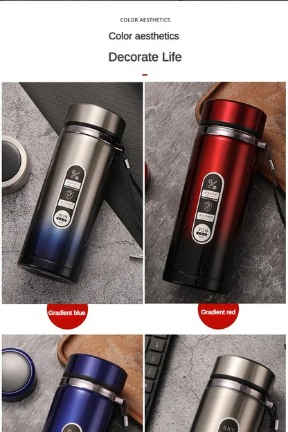 SoftAura Stainless Steel Thermos Bottle LED Temperature Display 500ML- 1L Sus304 Vacuum Flask Portable Cup  2026 New