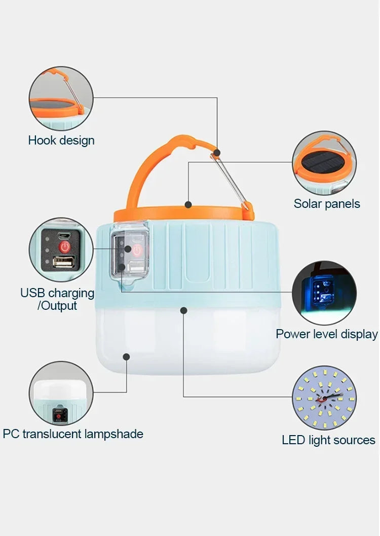 Portable Camping Light Power Bank LED Camping Lanterns Handheld Waterproof Outdoor Tent Light Rechargeable Floodlight Flashlight