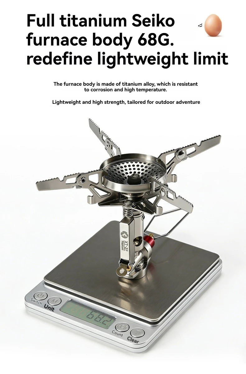 CAMPINGMOON XT-2F Xuanfeng Titanium Rocket Stove Portable Mini Camping Gas Burner Stable Voltage Output Outdoor Cooking Furnace