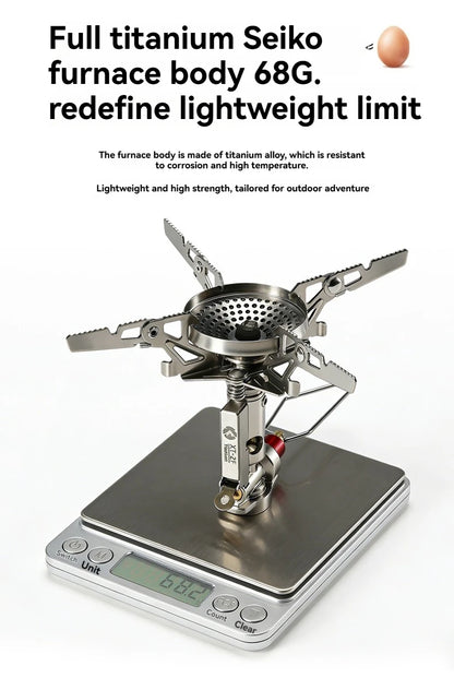 CAMPINGMOON XT-2F Xuanfeng Titanium Rocket Stove Portable Mini Camping Gas Burner Stable Voltage Output Outdoor Cooking Furnace