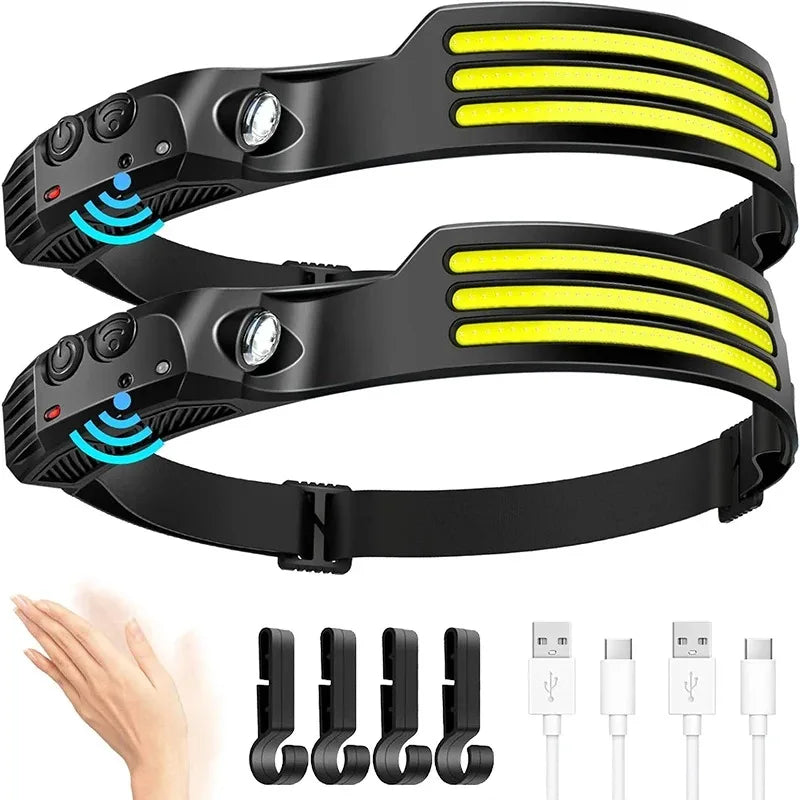 USB Rechargeable COB Sensor Headlamp