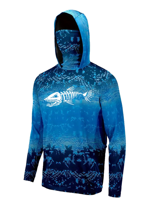 UPF 50+ Hooded Face Cover Fishing Jersey