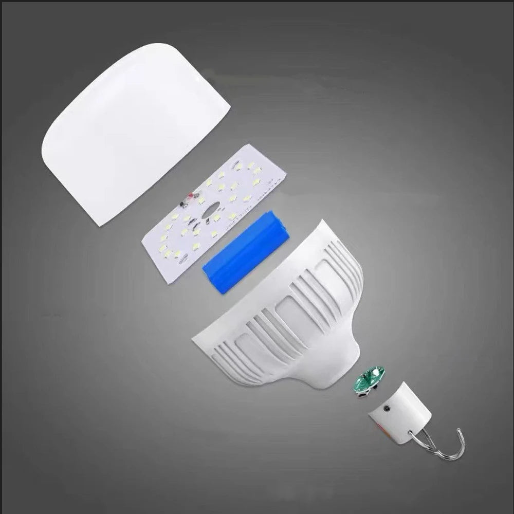 1-8pcs Portable Outdoor Camping Lights USB Rechargeable Lamp LED Emergency Bulb Hook High Power Tents Lantern Night Lights Bulb
