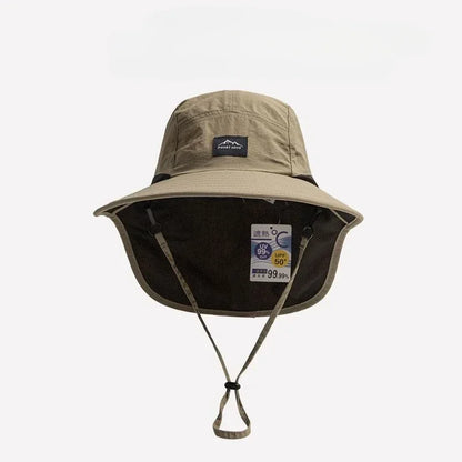 WRELS Wide Brim Neck Protection Bucket Hat