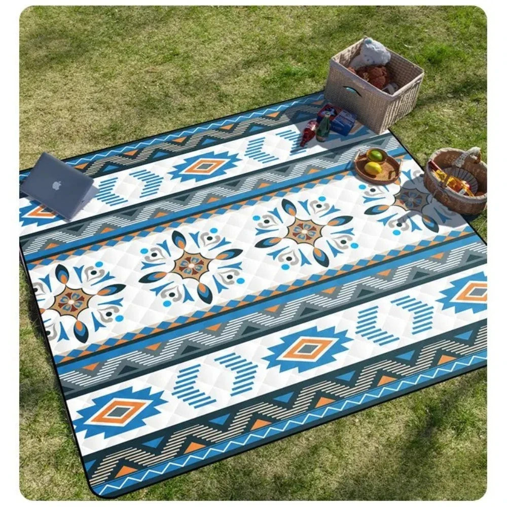 Waterproof Picnic Blanket, 200x200CM Large Beach Blanket Outdoor Picnic Mat, Beach Mat with Carrying Handle for Camping, Beach