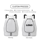 Custom logo outdoor Drawstring Sports Backpack Large Capacity badmintonta bag personality customization waterproof Nylon backpac
