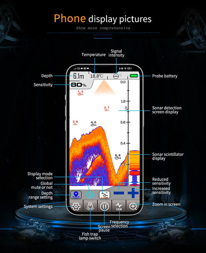 Erchang F68 WiFi Smart Fish Finder (App-Based Castable Sonar)