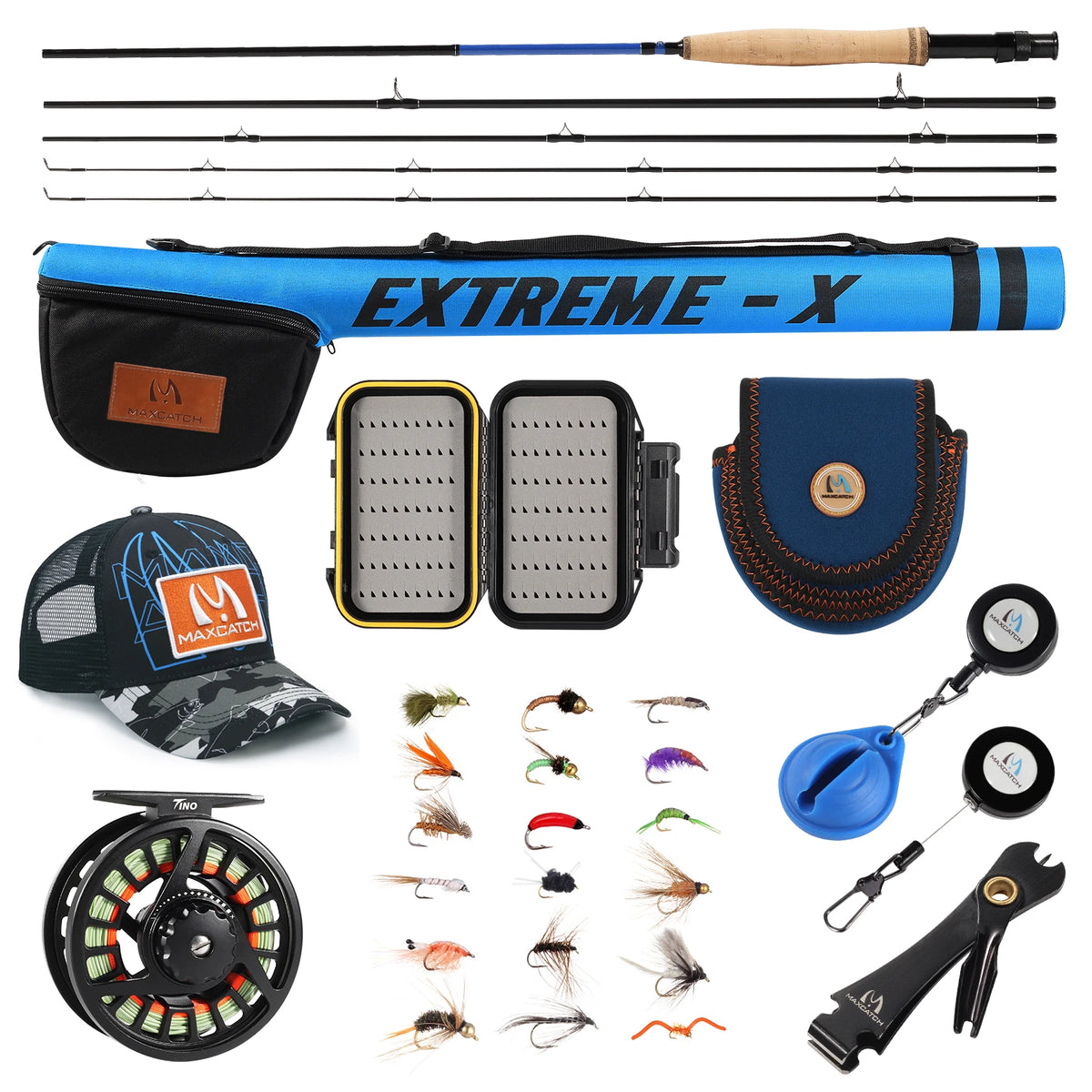 Maxcatch Extreme-X Fly Rod and Reel Starter Kit 3-8WT