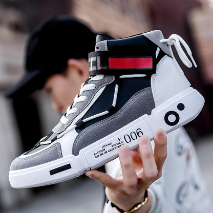 Men’s High Top Sneakers – Breathable Platform Running Shoes, Casual Fashion Lace-Up Trainers for Streetwear & Sports