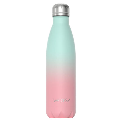 WATERSY 500ml Stainless Steel Water Bottle Insulated Vacuum Flask Double Wall Thermal Cup Keep Cold Hot Sports Kettle