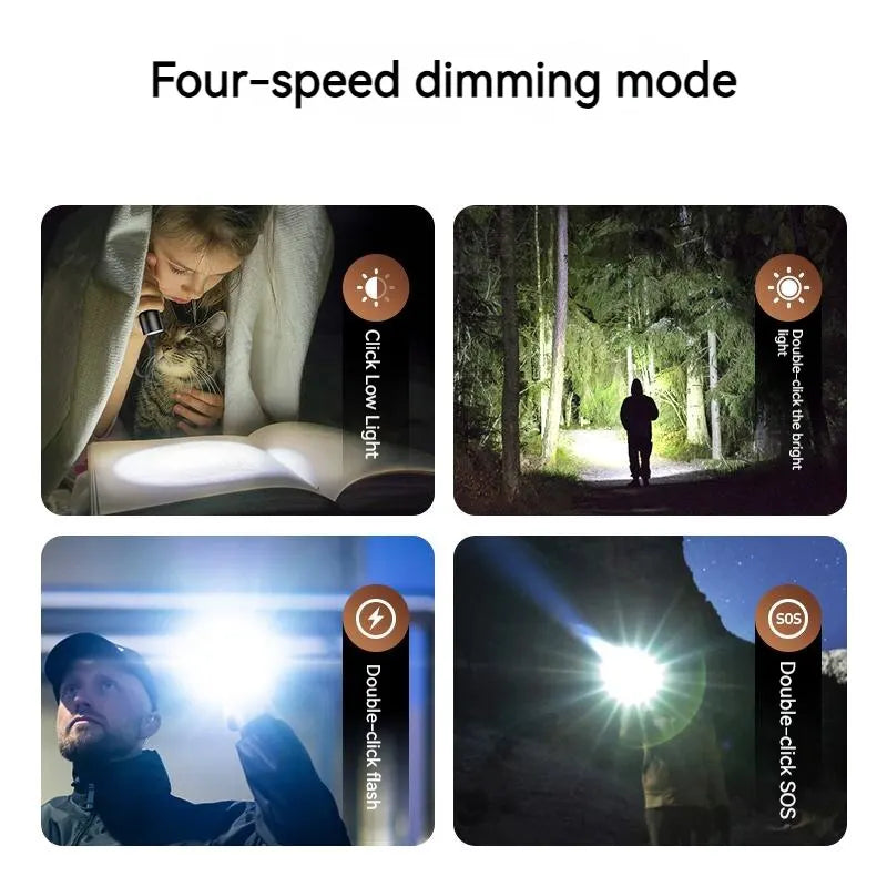 Philips 2025 New EDC Portable Flashlight Rechargeable LED Flashlights for Defensa Personal Self Defense Camping Hiking