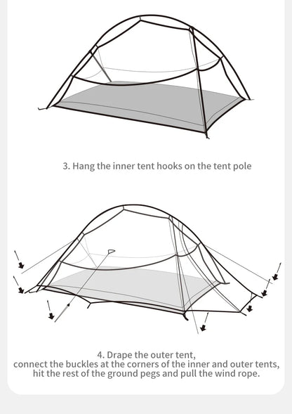Naturehike Cloud Up 2 Pro Two Person Hiking Tent Lightweight Outdoor Camping Professional Camping Equipment