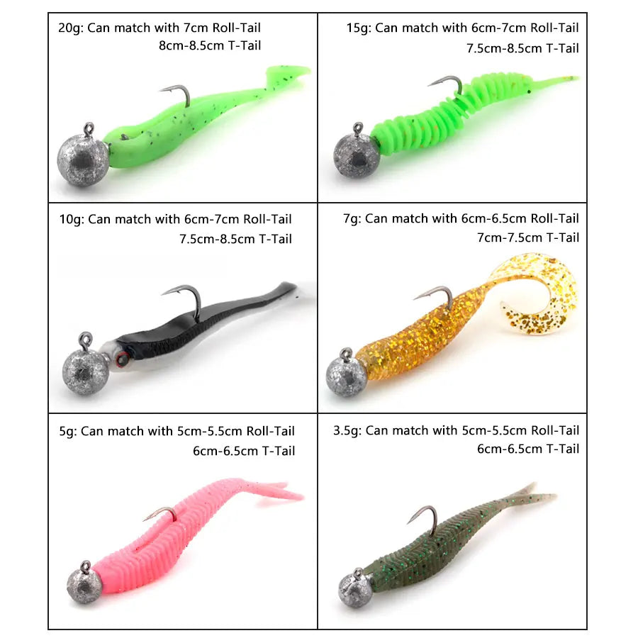 WODJYJ Jig Head Hooks (1g-28g)