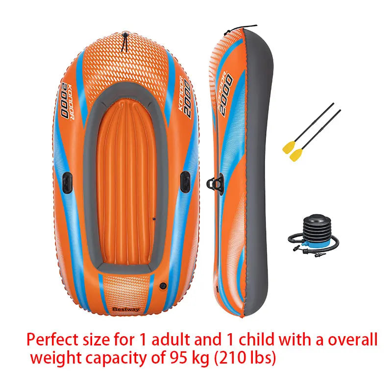 Bestway Inflatable Kayak 1–3 Person – Heavy Duty PVC Rafting Boat for Adventure & Fishing