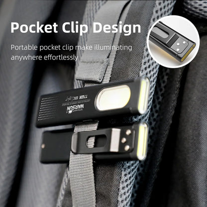 Warsun LED Keychain Flashlight  650Lm Portable Mini Torch Light Pocket Lantern Flood Work Light With Magnet