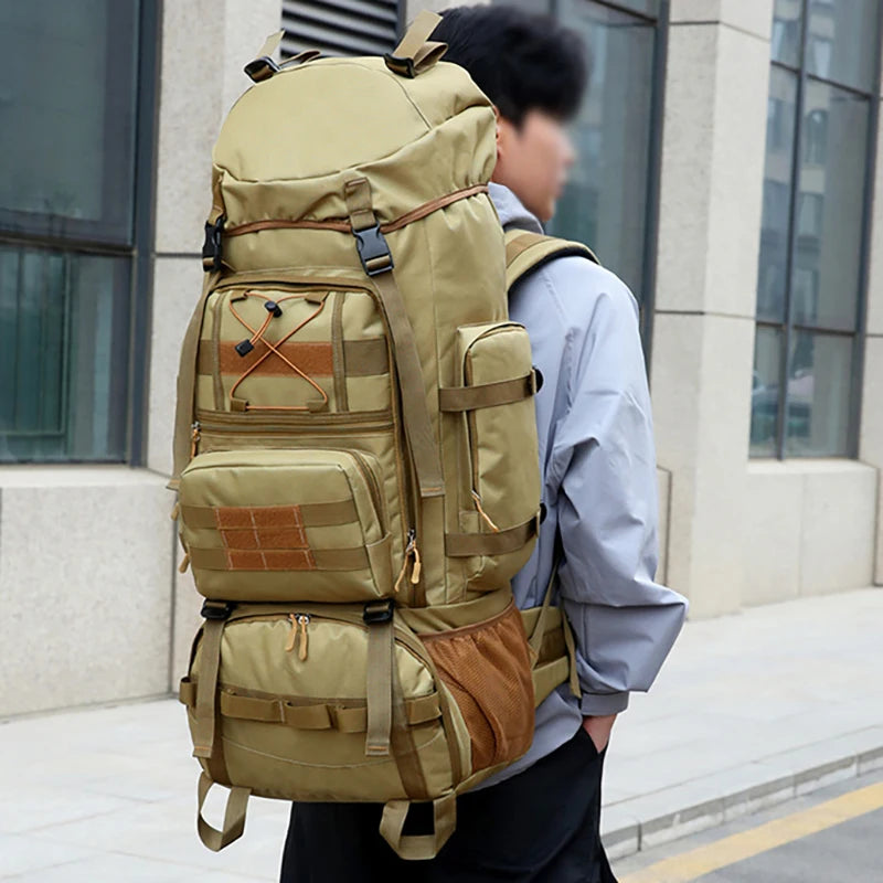 Fishing Backpack 90L Sports Hunting Equipment Storage Rucksack Outdoro Climbing Hiking Mountaineering Luggage Bag Molle Knapsack