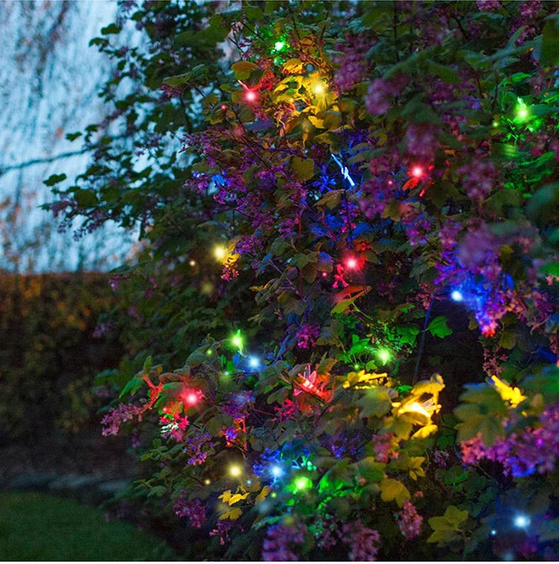 100M Leather LED Solar Fairy String Lights Waterproof Outdoor Garland High Power Solar Lamp for Garden Christmas Holiday Decor