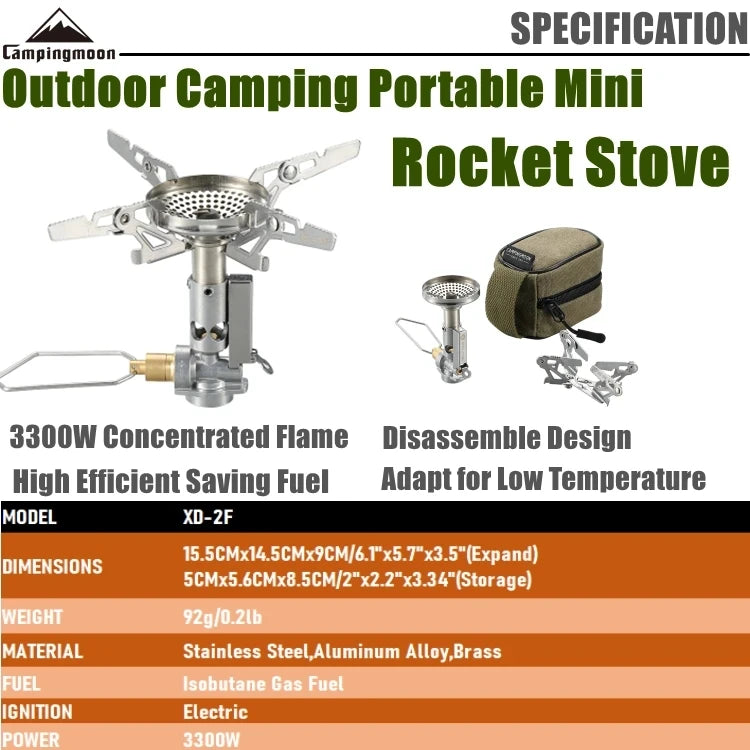 CAMPINGMOON XD-2F Outdoor Portable Voltage Stabilized Integrated Gas Stove High Power Windproof Hiking Field Stove Cooker
