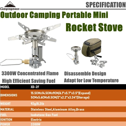 CAMPINGMOON XD-2F Outdoor Portable Voltage Stabilized Integrated Gas Stove High Power Windproof Hiking Field Stove Cooker