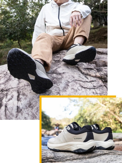 Baasploa Men Hiking Shoes Summer Breathable Comfort Soft Outdoor Sneakers New Solid Walking Shoes Anti Slip Wear-resistant