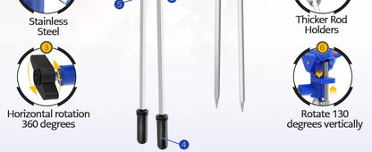 Heavy Duty 360 Fishing Rod Holder Stand