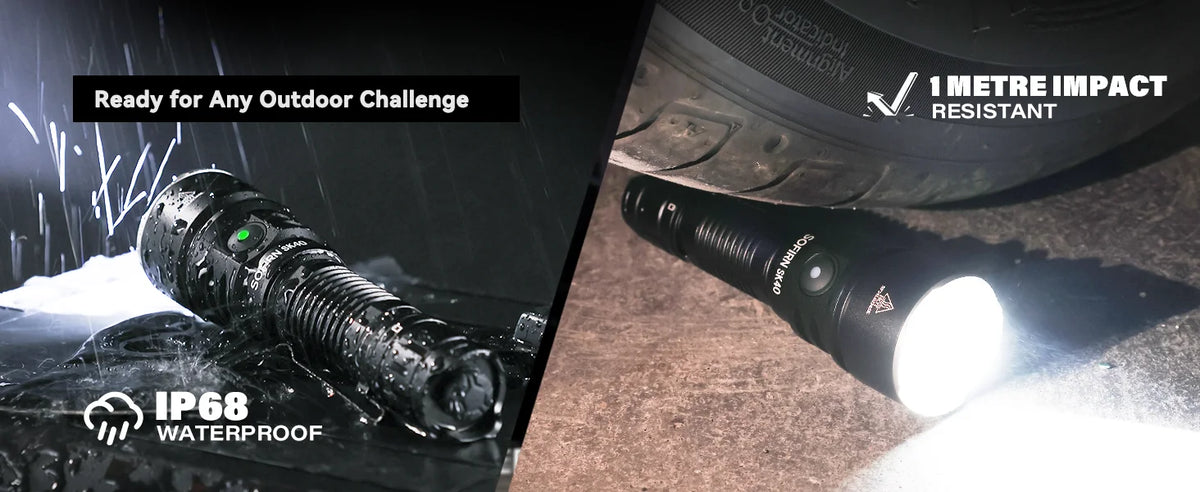 Sofirn SK40 21700 Rechargeable Flashlight  SFT70 LED 3200lm Powerful Tactical Torch 580M Long-Range With Spotlight