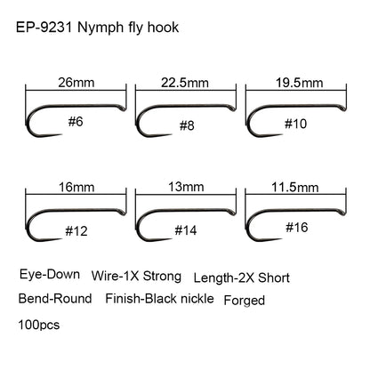 Aventik Competition Barbless Fly Hooks (50 Pack)
