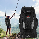 80L Mountaineering Backpack Hiking Camping Trekking Bag Rucksack WithAdjustable Strap Outdoor Fishing Backpack Climbing Rucksack