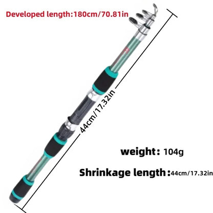 Fishing Pole Set Full Kits With Telescopic Fishing Rod And Spinning Reel Baits Hooks Travel Pole Set
