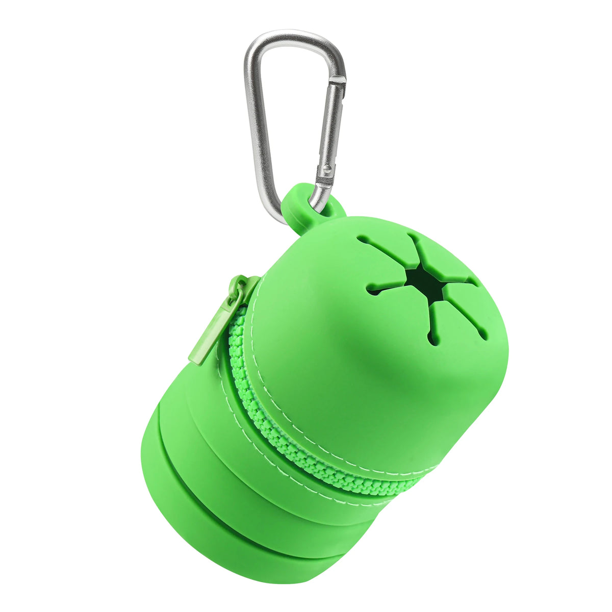 Porfory Foldable Silicone Trash Pouch with Carabiner