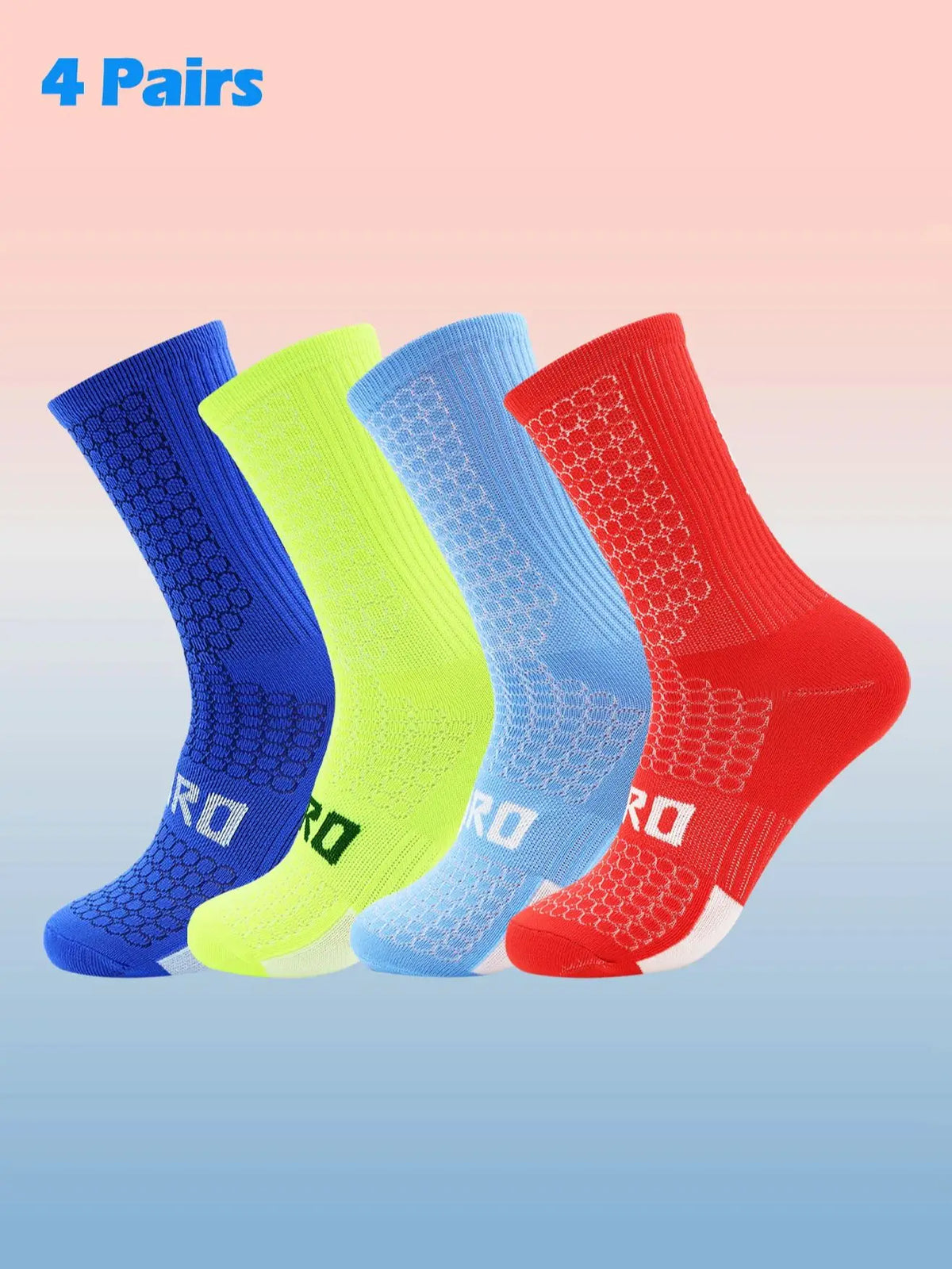 4 Packs Sports Cycling Socks Colorful Anti Smell Ankle Running Athletic Socks, Suitable for Cycling, Running, Hiking Sport, Gym,