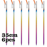 TiTo Camping Tent Accessories Supplies Colorful Titanium Tent Pegs Stakes Heavy Duty Ground Nails 30cm/35cm/40cm for Hard Soil