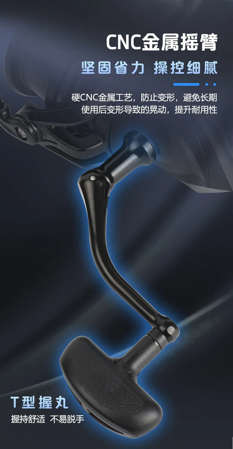 Full Metal Anti-Corrosion Fishing Spinning Reel 17+1 BB, 4.8:1 High Speed Gear Ratio, Aluminum Alloy Spool, Size 8000-14000