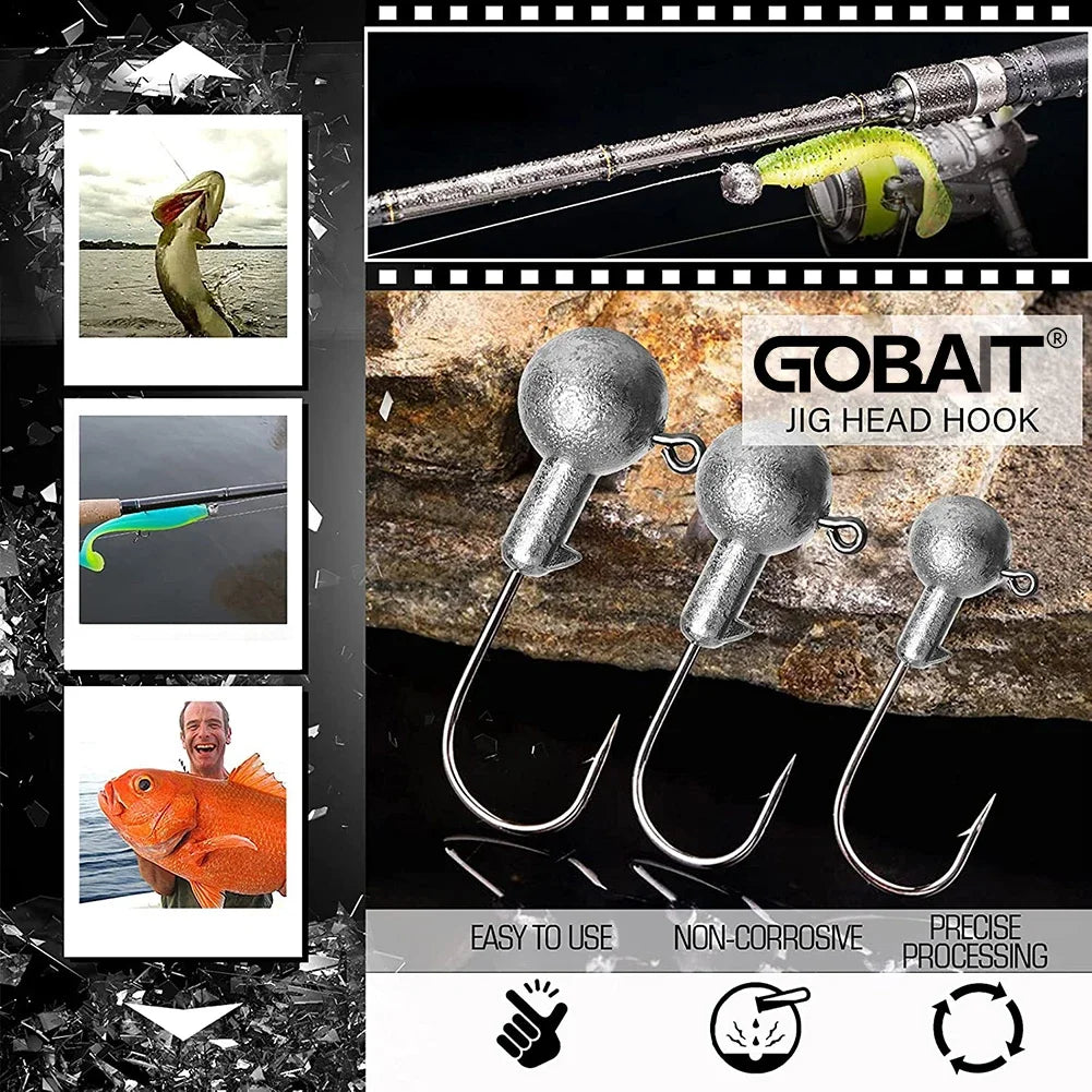 GOBAIT T-Tail Worm and Jig Head Kit