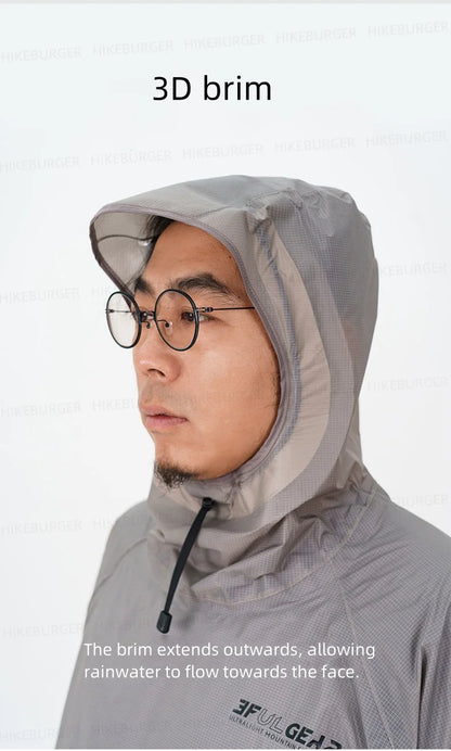 3F UL GEAR QingSuo Spilt Rain Poncho Outdoor Ultralight Sleeve Rain Coats 15D Nylon Waterproof Hiking Cycling Mountaineering