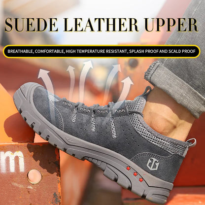Men’s Safety Shoes – Impact & Puncture Resistant, Breathable Lightweight Non-Slip Work Sneakers