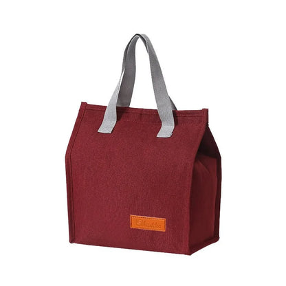 Portable Thermal Insulated Lunch Bag Simple Large Capacity Handle Lunch Tote for Work Picnic Travel Lunch Box