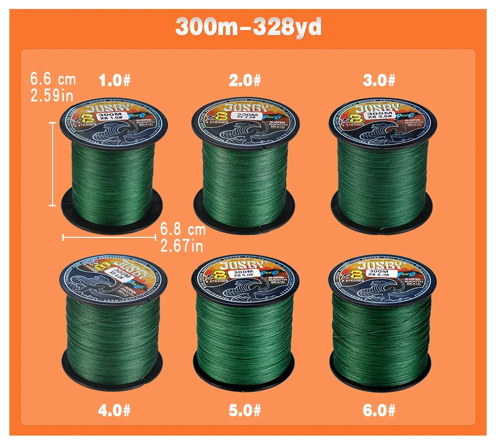 JOSBY 8-Strand PE Braided Line (100-1000m)