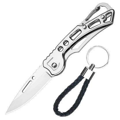 Stainless steel folding knife, survival knife, hunting knife, fruit knife, portable pocket knife for camping and outdoor fishing