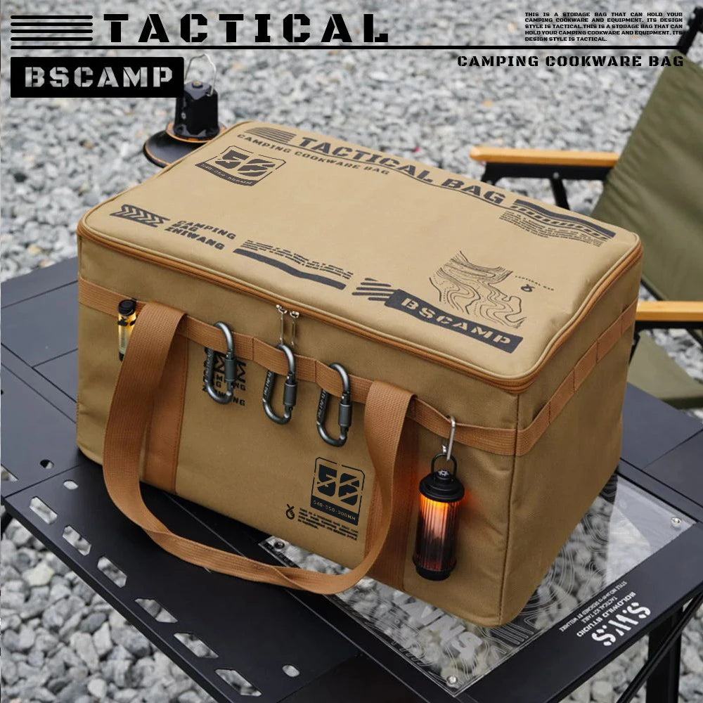 30L/42L/56L Autumn Camping Bag Insulated Waterproof Tactical Foldable Outdoor Picnic Tableware Storage Box Large Capacity Field