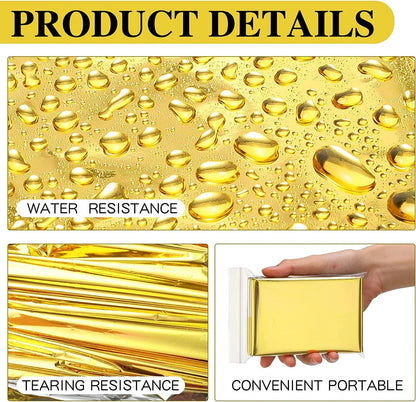 160*210cm Emergency Blanket Waterproof Keep Warm Blanket Camping Survival Tool Life Saving First Aid Insulation Tools  Gold