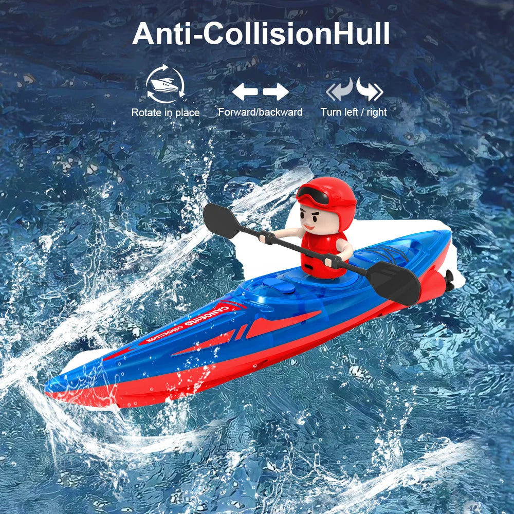 RC Kayak Racing Boat – 2.4G Remote Control Rowing Toy for Kids Water Games & Outdoor Fun