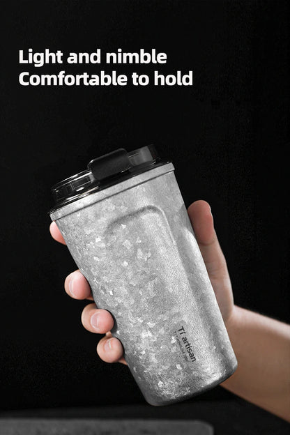 Tiartisan Pure Titanium Vacuum Insulated Cup 400ml / 500ml Double-Wall Coffee Mug Outdoor Camping Lightweight Thermos Cup