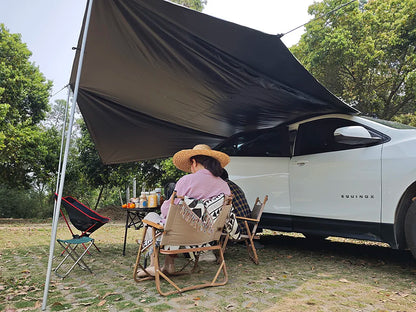 SUV Car Side Awning Tarp Black Coating Waterproof UV Protection Suction Cup Shelter Tent Camping Touring Outdoor Shade Manta Ray