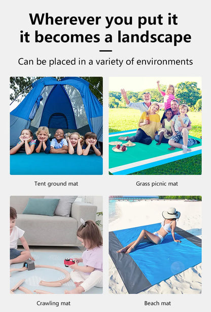 200*210cm Sandproof Beach Blanket Waterproof Beach Mat Portable Lightweight Picnic Blanket Camping Mat For Travel Hiking Sports