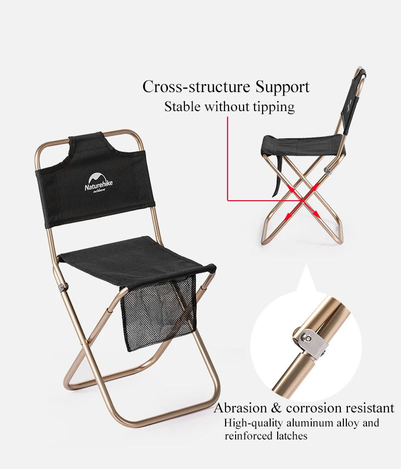 Naturehike Beach Chair Ultralight Portable Camping Chairs Folding With Mesh Bag Relax Chair Outdoor Picnic Hiking Fishing Chair