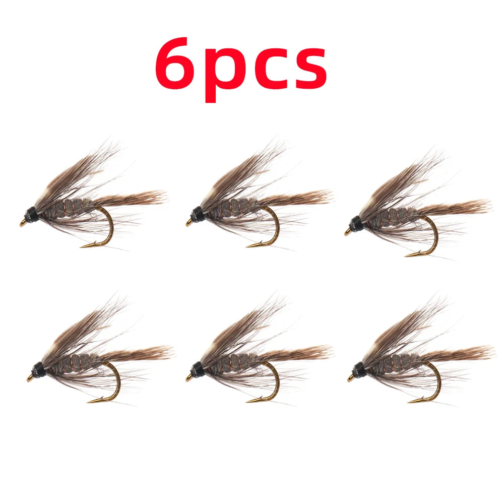 March Brown Soft Hackle Wet Flies #12 (6 Pack)